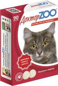 Витамины для кошек "Доктор ЗОО": состав, дозировка, инструкция по применению и отзывы ветеринаров