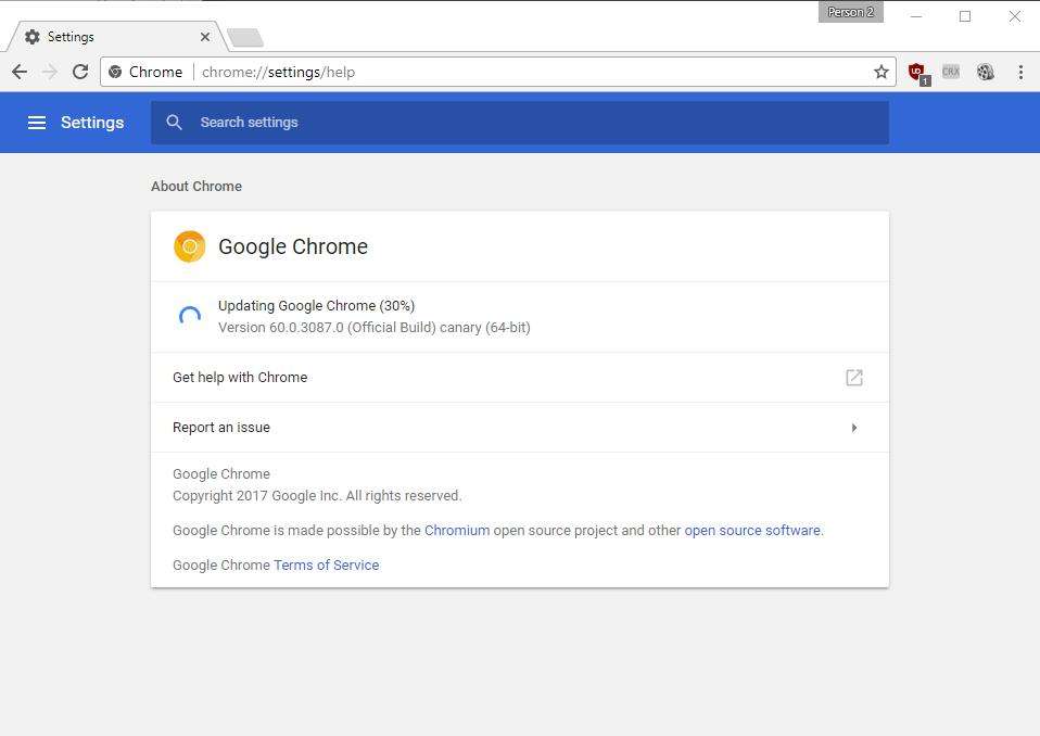 обновить браузер google chrome