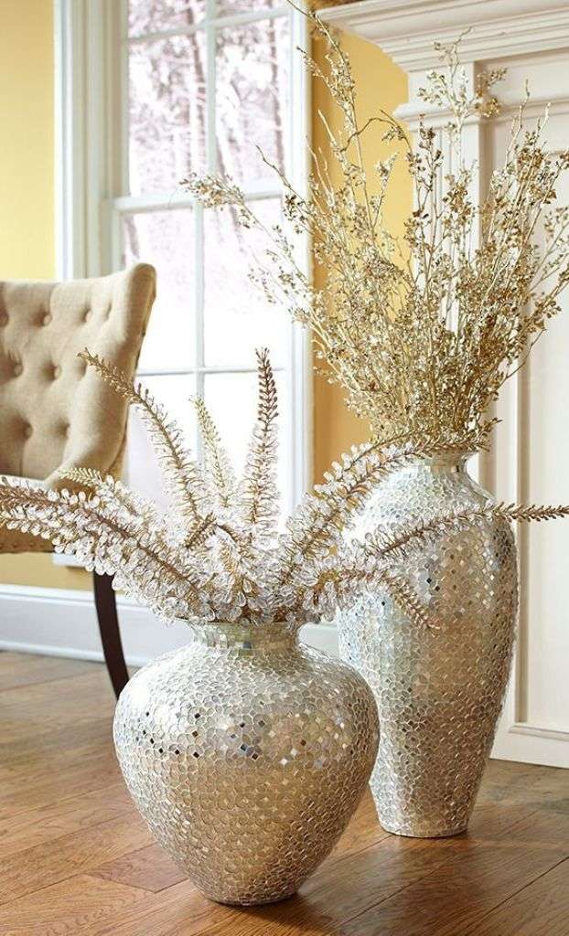 Блестящие напольные вазы