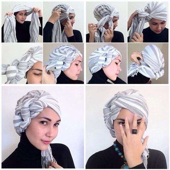 как завязывать шарф на голове