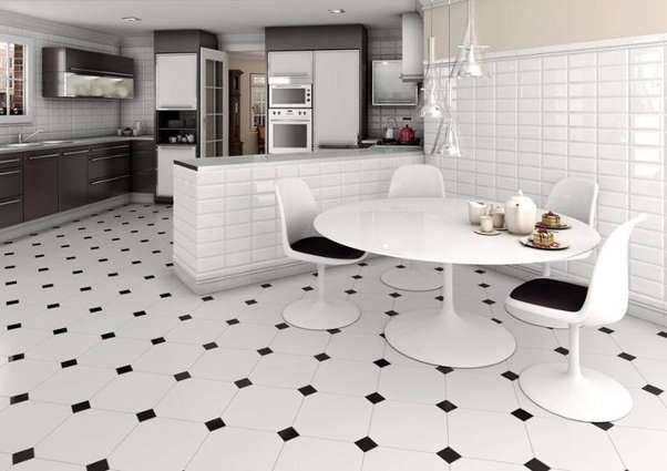 Дизайн плитки для пола кухни и коридора