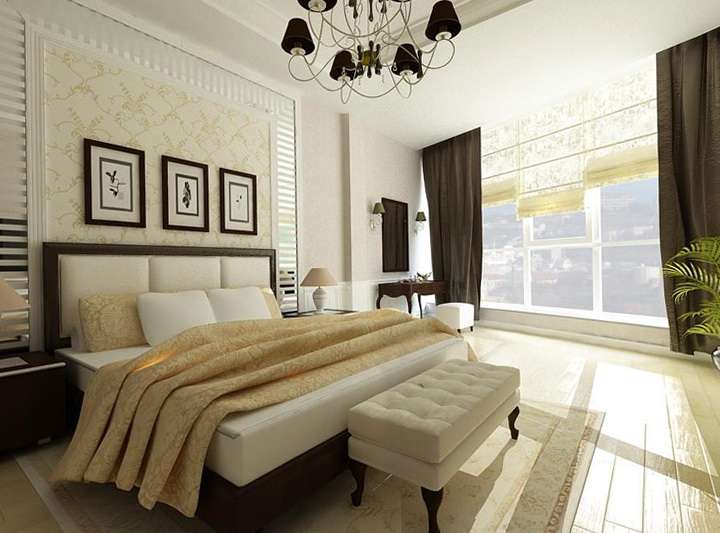 Интерьер спальни в стиле современная классика
